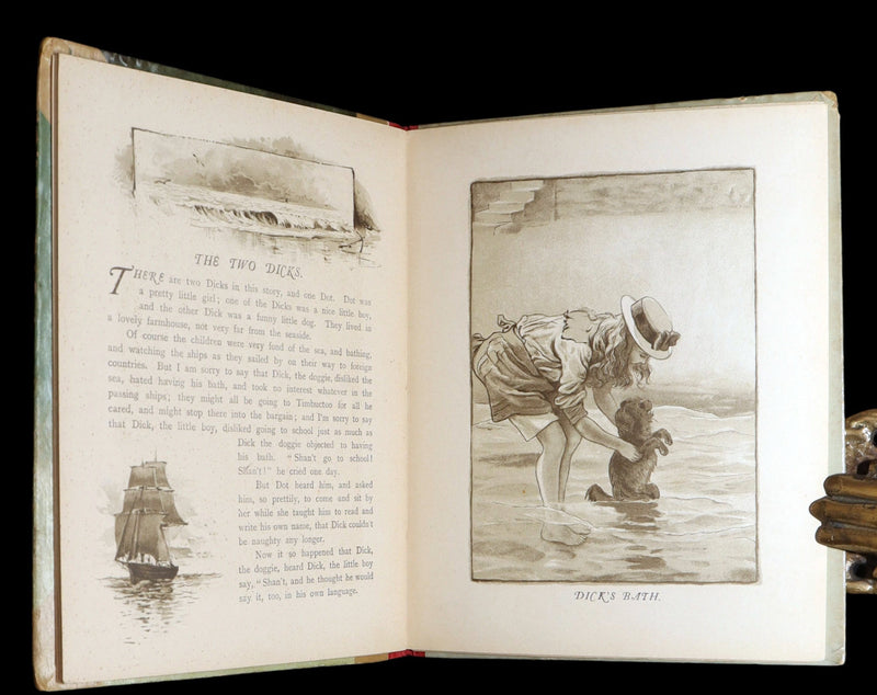 1890 Rare Victorian children’s gift book - Shining Hours, Illustrated