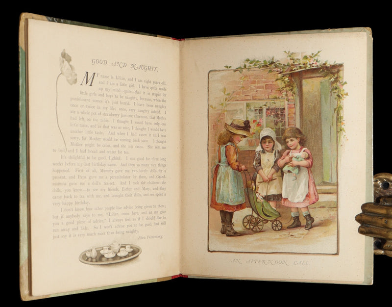 1890 Rare Victorian children’s gift book - Shining Hours, Illustrated