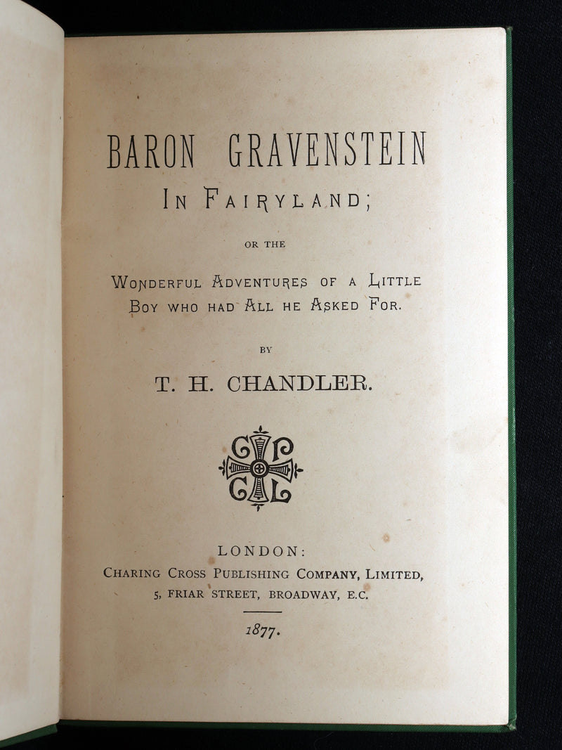 1877 Scarce First Edition - Baron Gravenstein in Fairyland by T. H. Chandler