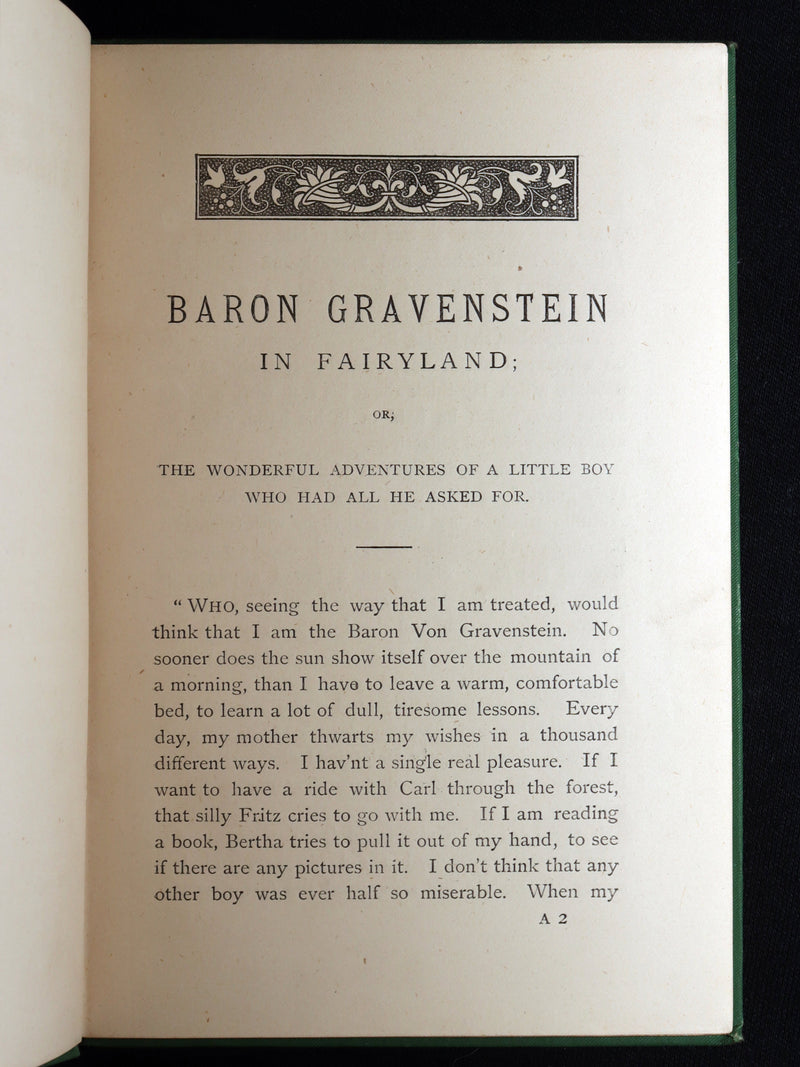 1877 Scarce First Edition - Baron Gravenstein in Fairyland by T. H. Chandler