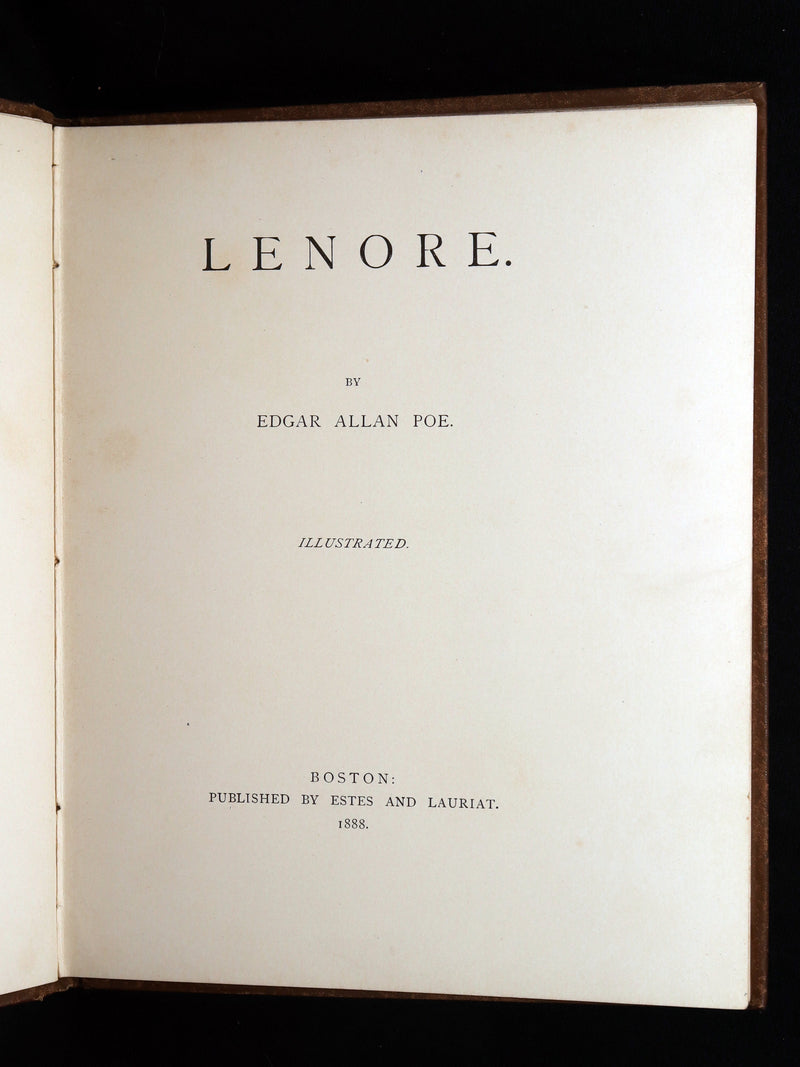 1888 Rare Book - Lenore by Edgar Allan Poe, Illustrated by Hy. Sandham