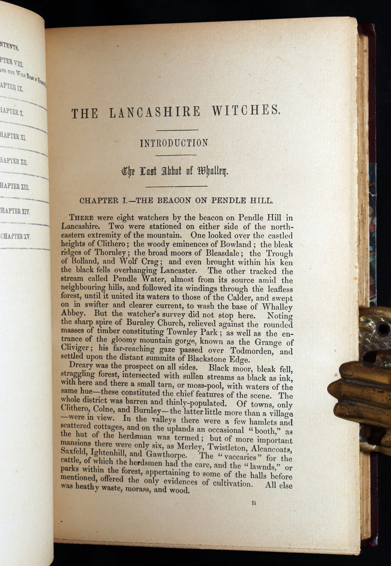 1890 Rare Illustrated Edition - The Lancashire Witches, Romance Of Pendle Forest