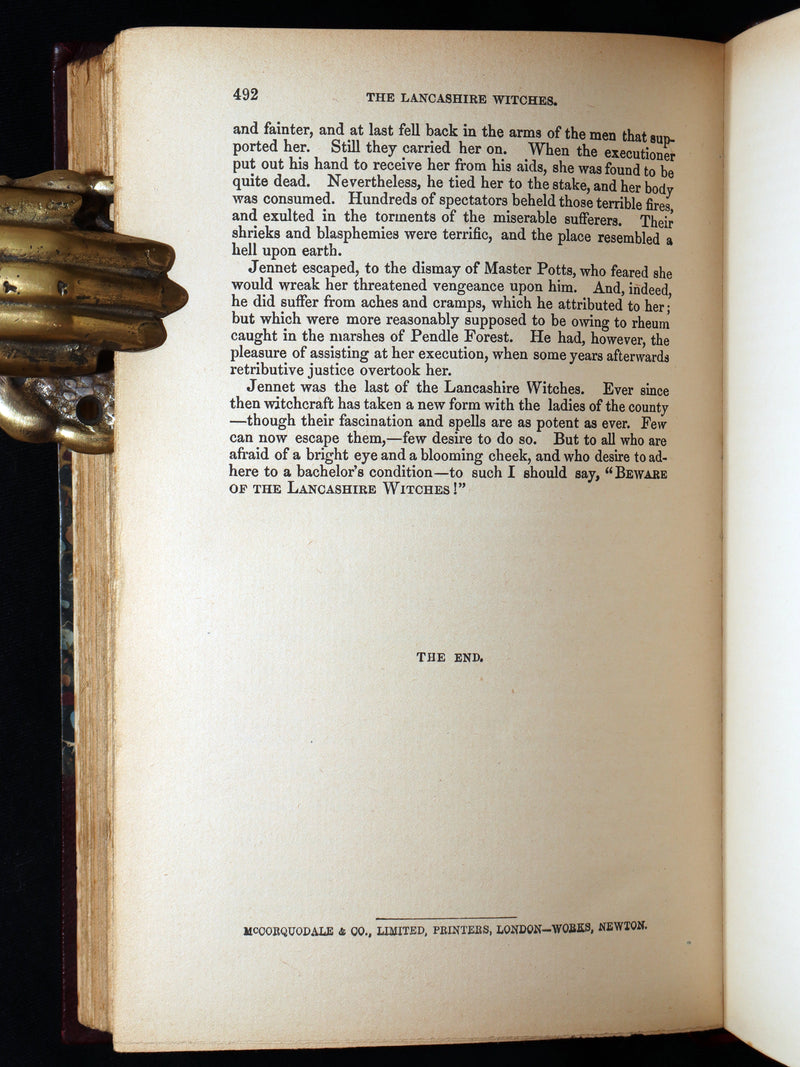 1890 Rare Illustrated Edition - The Lancashire Witches, Romance Of Pendle Forest
