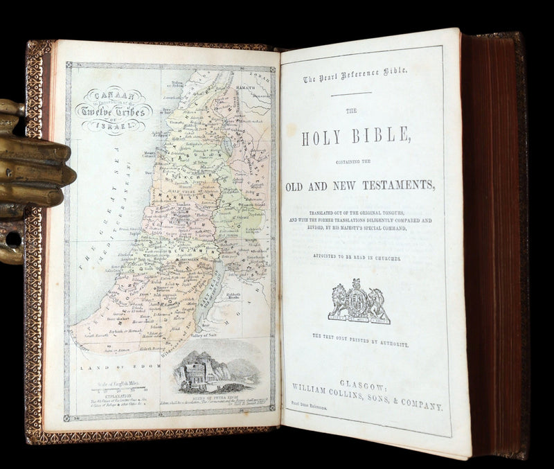 1875 Rare Glasgow Bible - The Pearl Reference Bible, Old and New Testaments