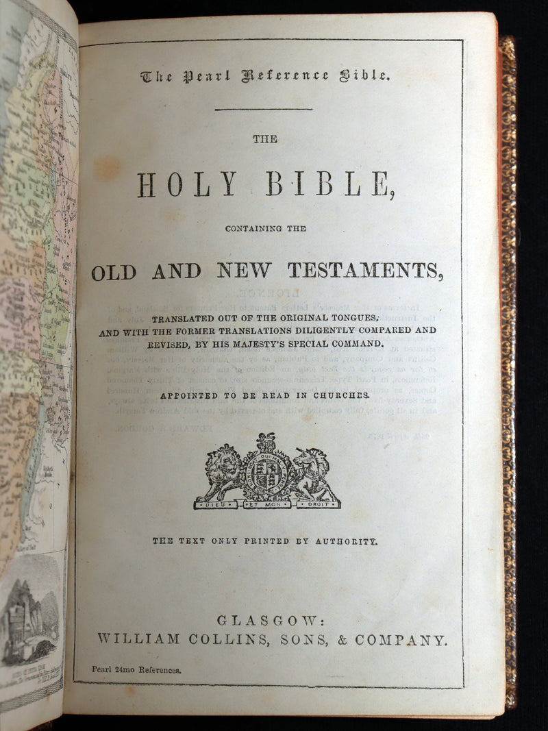 1875 Rare Glasgow Bible - The Pearl Reference Bible, Old and New Testaments