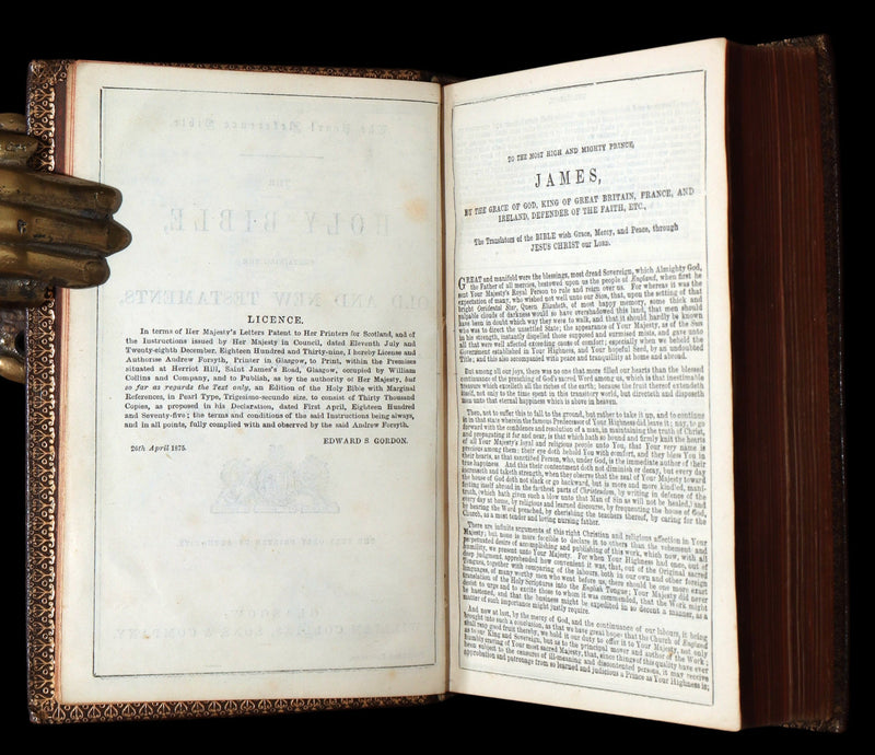 1875 Rare Glasgow Bible - The Pearl Reference Bible, Old and New Testaments