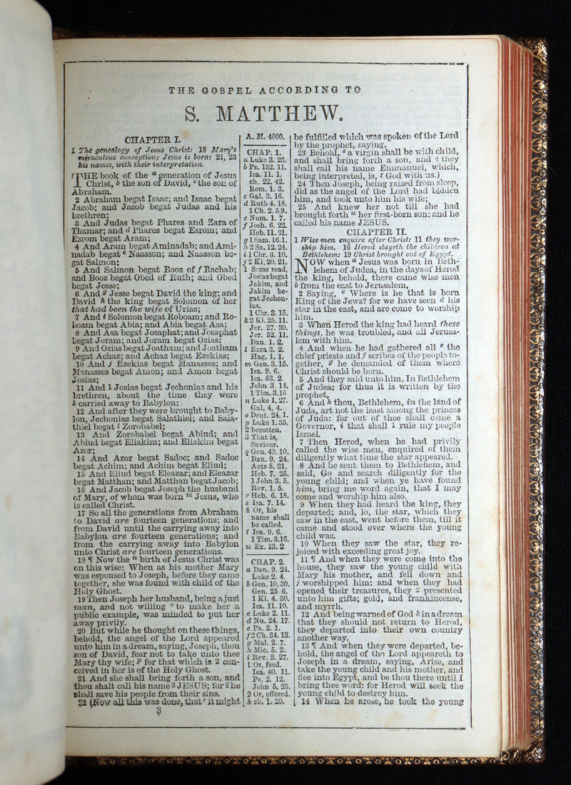 1875 Rare Glasgow Bible - The Pearl Reference Bible, Old and New Testaments