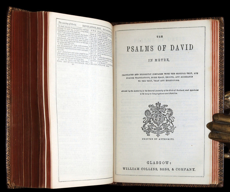 1875 Rare Glasgow Bible - The Pearl Reference Bible, Old and New Testaments