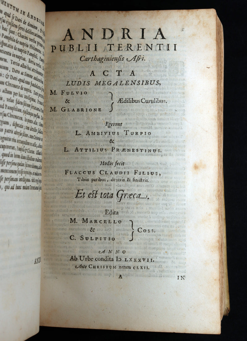 1662 Rare Latin Vellum Book - Comedies of Terence. Publius Terentius Afer