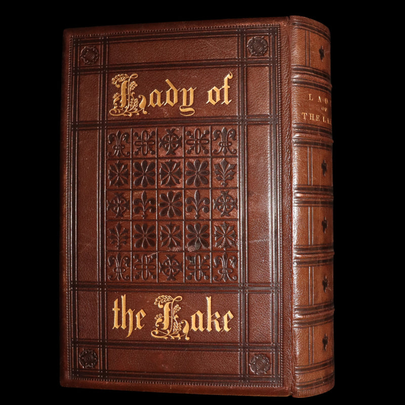 1857 Beautiful Binding - The Lady of the Lake by Sir Walter Scott, Illustrated