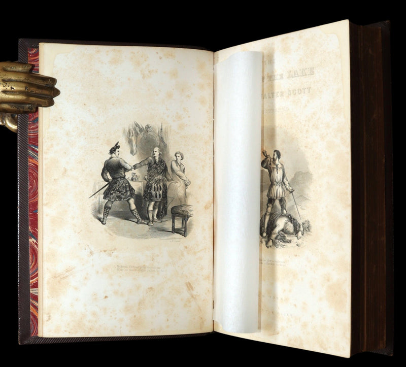 1857 Beautiful Binding - The Lady of the Lake by Sir Walter Scott, Illustrated