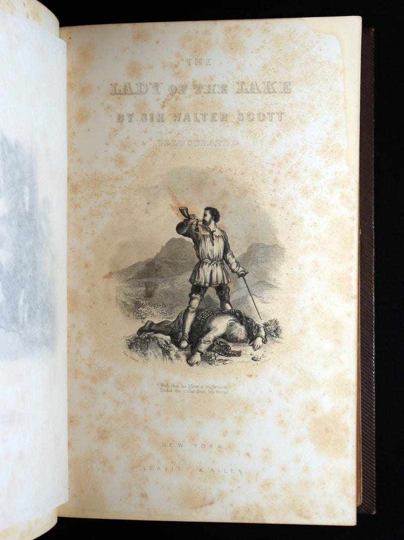 1857 Beautiful Binding - The Lady of the Lake by Sir Walter Scott, Illustrated