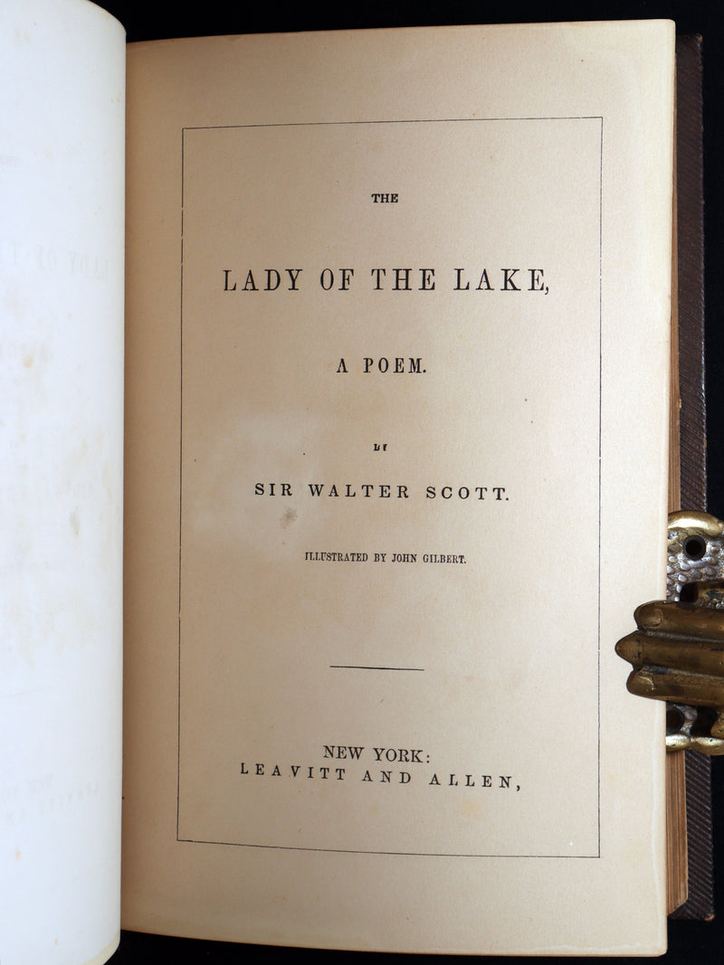 1857 Beautiful Binding - The Lady of the Lake by Sir Walter Scott, Illustrated