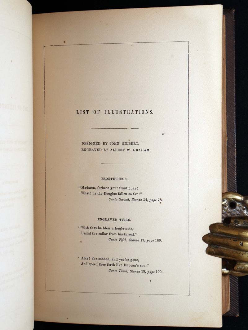 1857 Beautiful Binding - The Lady of the Lake by Sir Walter Scott, Illustrated