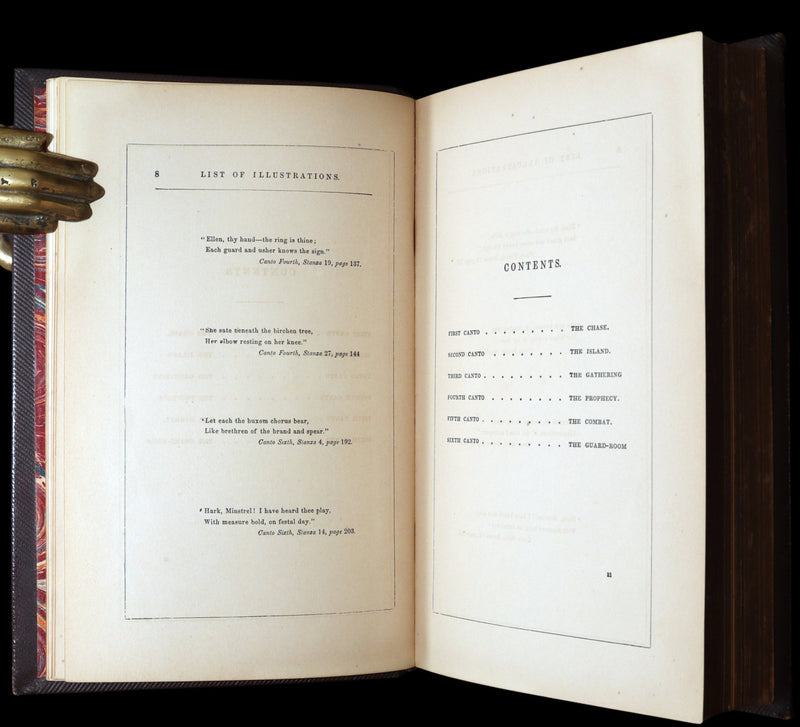 1857 Beautiful Binding - The Lady of the Lake by Sir Walter Scott, Illustrated