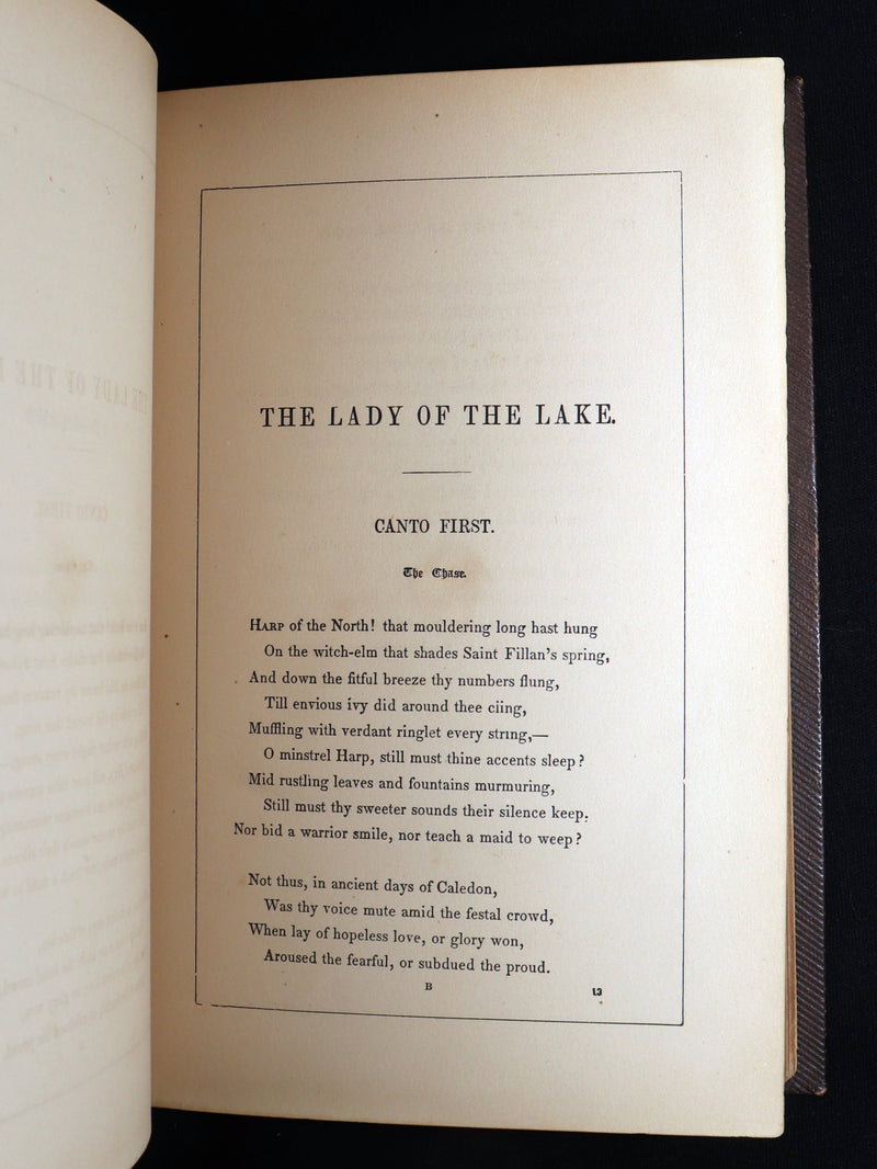 1857 Beautiful Binding - The Lady of the Lake by Sir Walter Scott, Illustrated