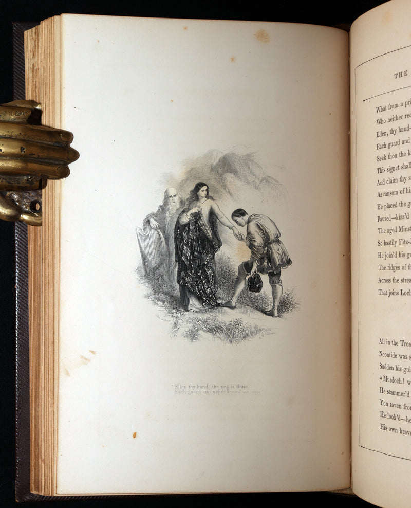 1857 Beautiful Binding - The Lady of the Lake by Sir Walter Scott, Illustrated