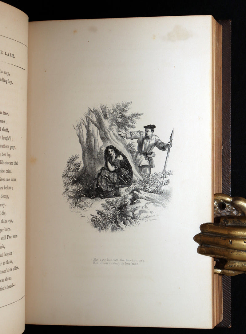 1857 Beautiful Binding - The Lady of the Lake by Sir Walter Scott, Illustrated