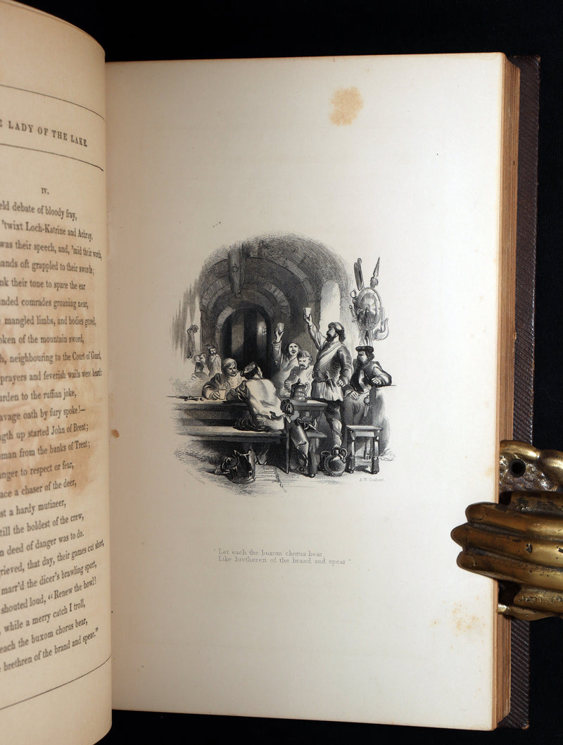 1857 Beautiful Binding - The Lady of the Lake by Sir Walter Scott, Illustrated