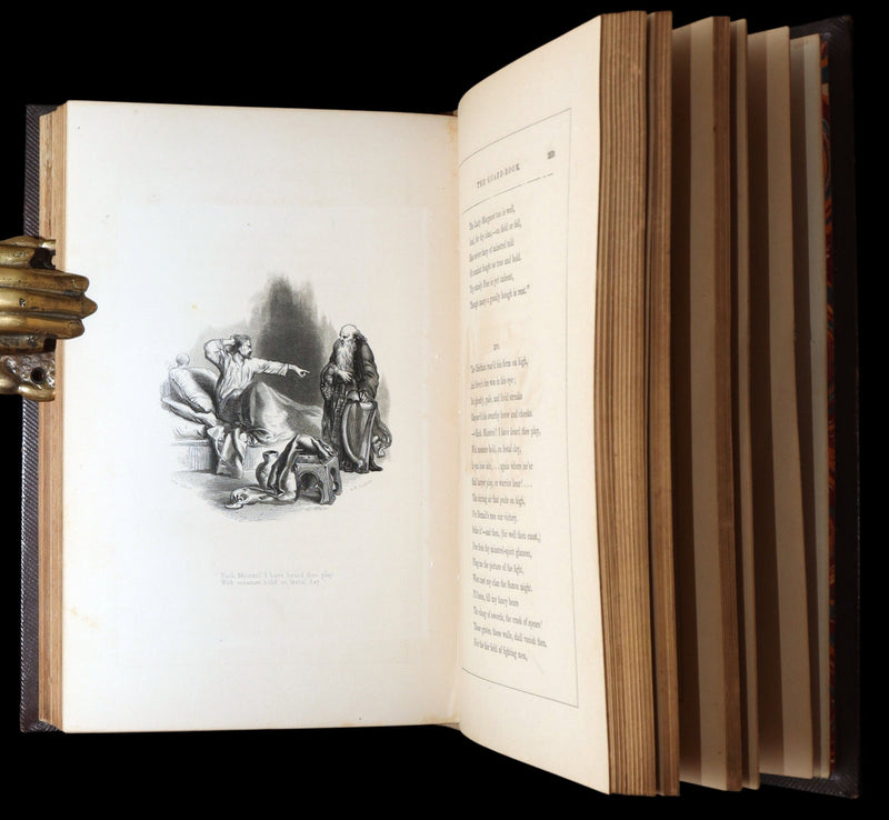 1857 Beautiful Binding - The Lady of the Lake by Sir Walter Scott, Illustrated