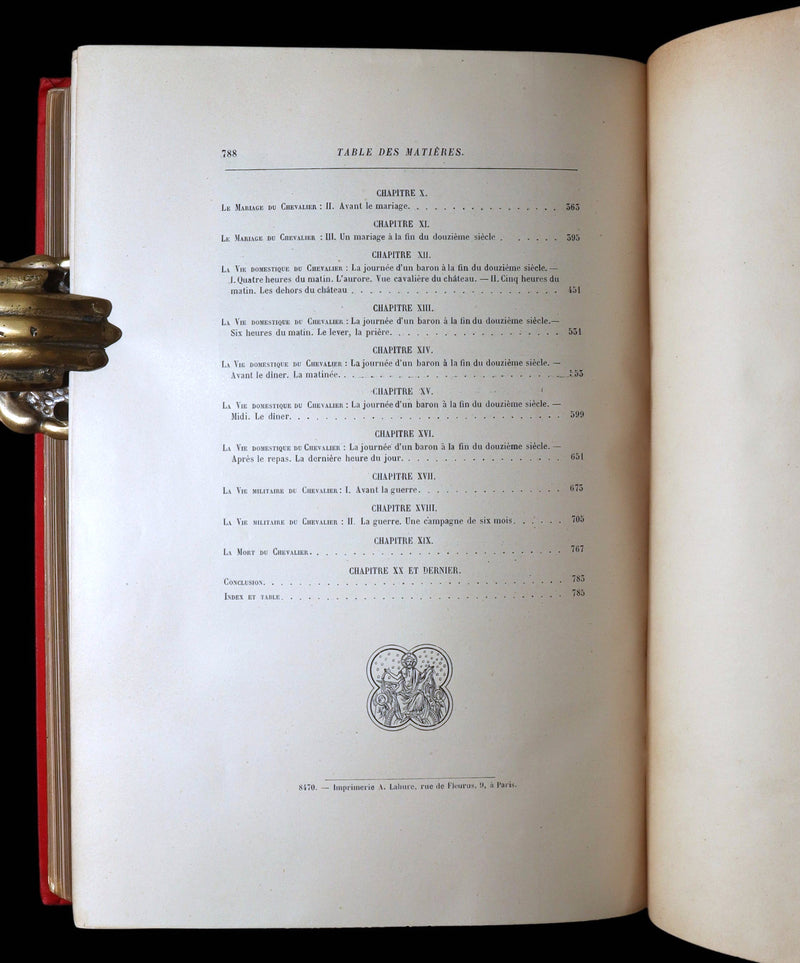 1884 French 1stED in a Spectacular Binding - Chevalerie, Chivalry by L .Gautier