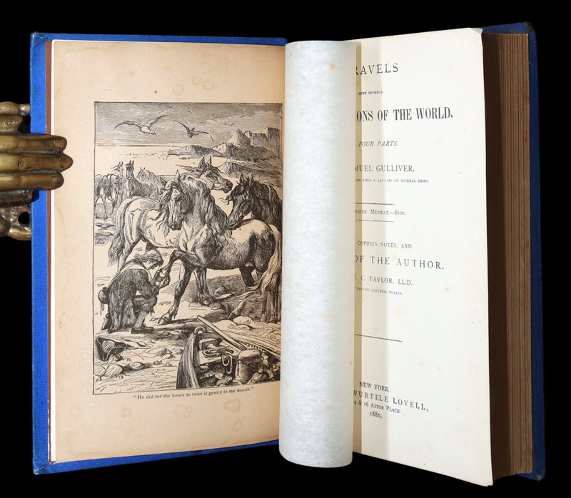 1880 Rare Victorian Book - Gulliver's Travels and Baron Munchausen, Illustrated