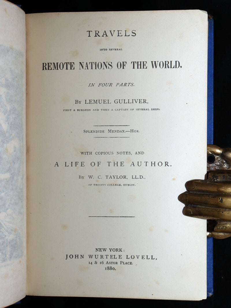 1880 Rare Victorian Book - Gulliver's Travels and Baron Munchausen, Illustrated