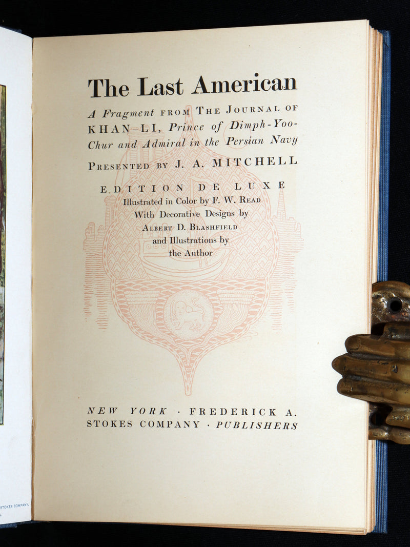 1902 Scarce First DeLuxe Edition in color - The Last American by J. A. Mitchell