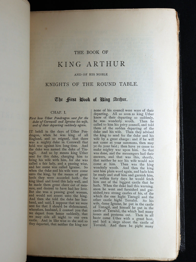 1912 Rare Book - Le Morte Darthur, Book of King Arthur and of His Noble Knights