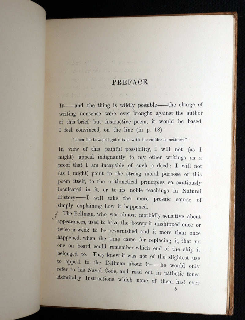 1876 Rare First Edition - The Hunting of the Snark by Lewis Carroll, Illustrated