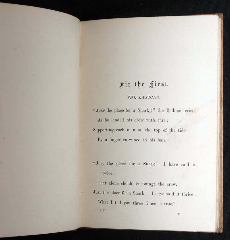 1876 Rare First Edition - The Hunting of the Snark by Lewis Carroll, Illustrated