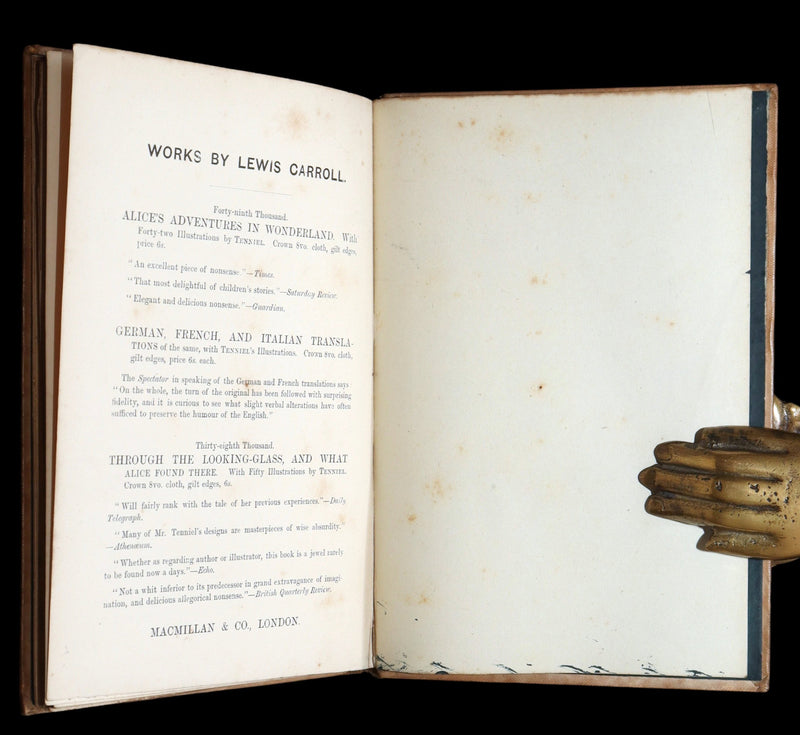 1876 Rare First Edition - The Hunting of the Snark by Lewis Carroll, Illustrated