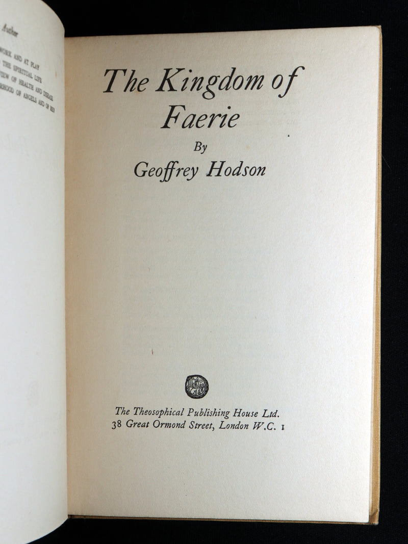 1927 Rare First Edition - The Kingdom of Faerie (Fairies) by Geoffrey Hodson
