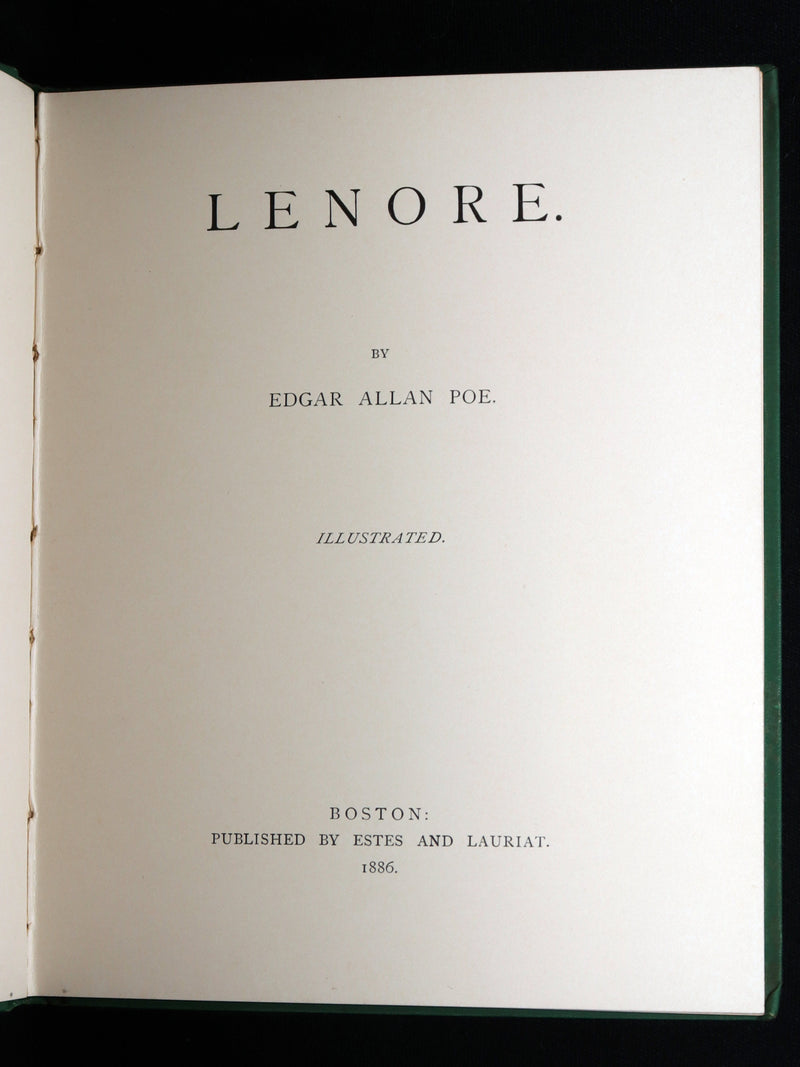 1886 Scarce First Henry Sandham Illustrated Edition - Lenore by Edgar Allan Poe