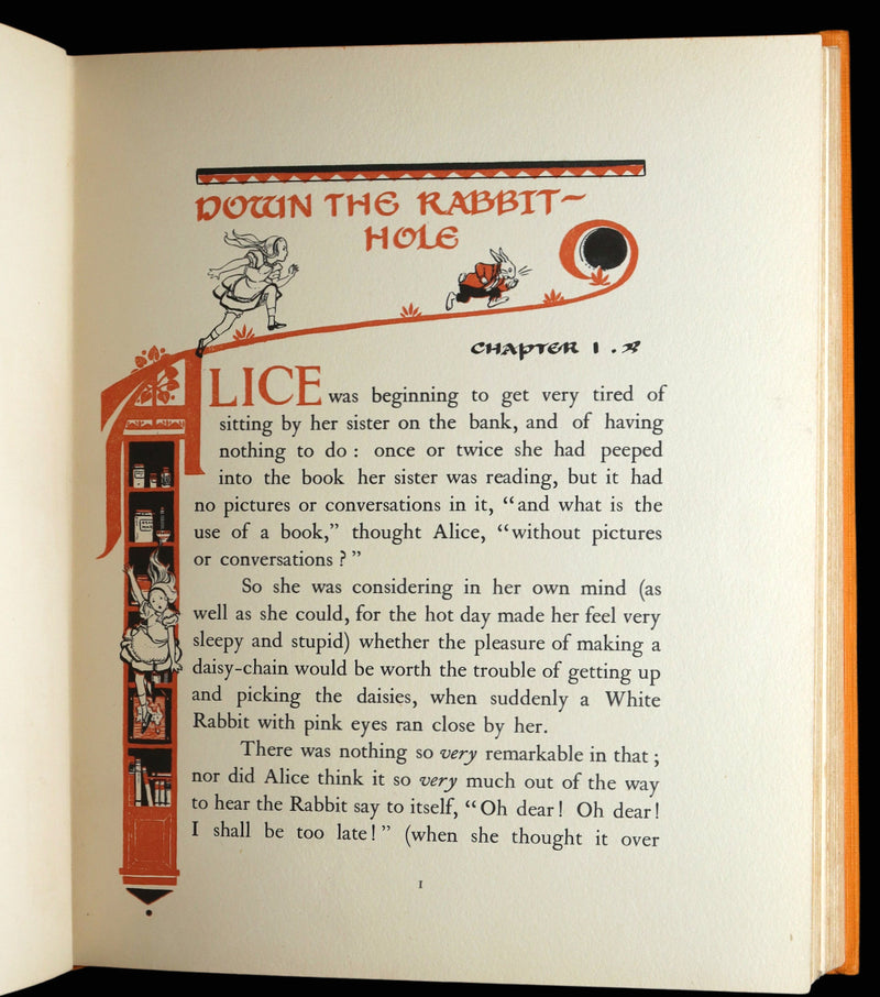 1922 Rare 1stED - Alice's Adventures in Wonderland Illustrated by Gwynedd Hudson