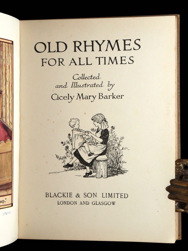 1928 Rare First Edition - Old Rhymes for All Times by Cicely Mary Barker