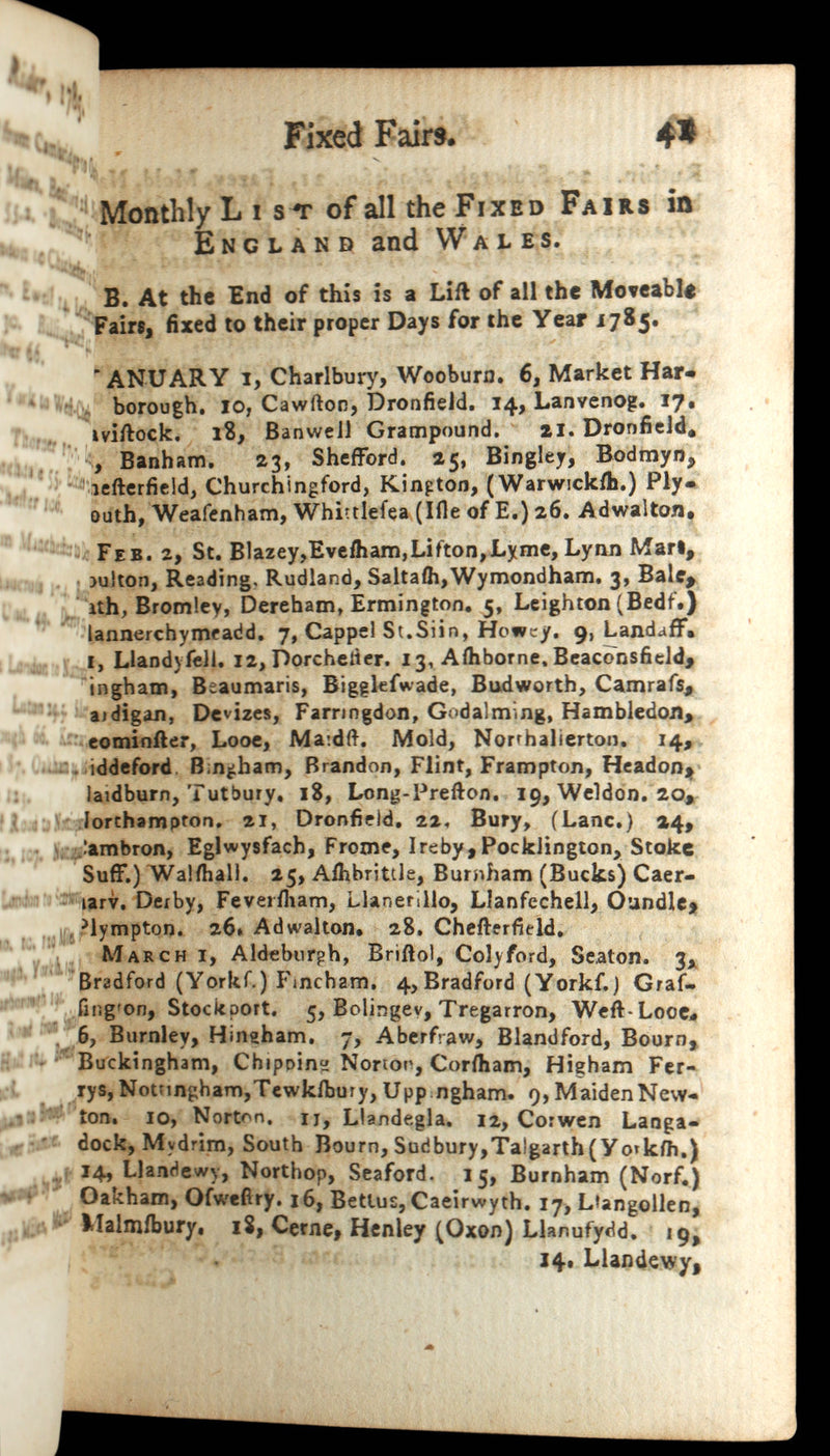 1785 Rare Book - Rider’s British Merlin for the Year of Our Lord God 1785