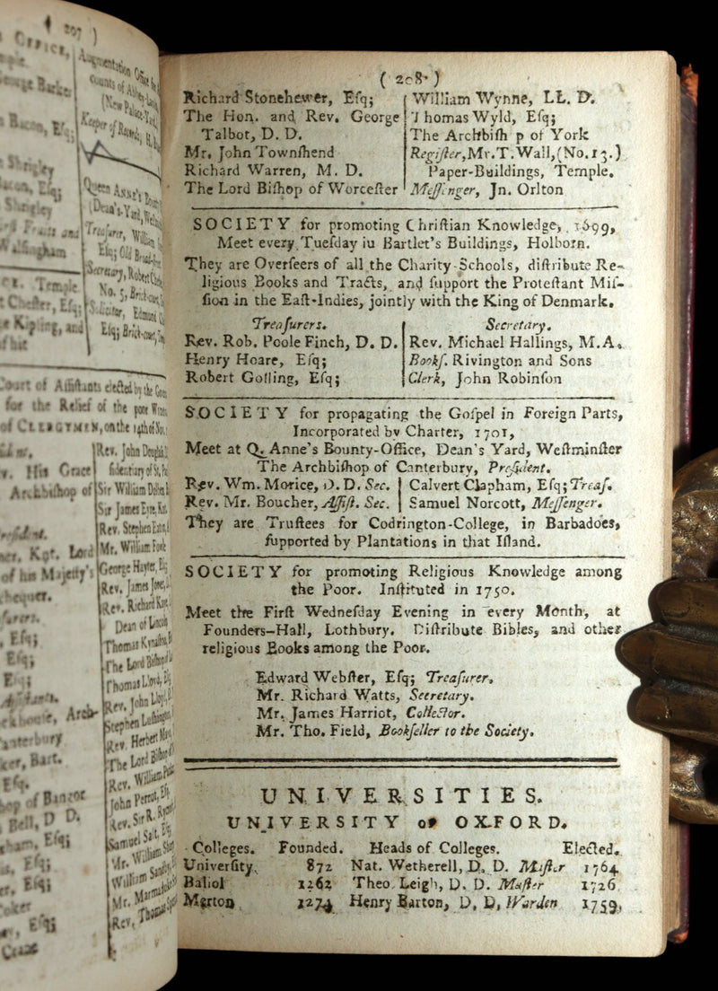 1785 Rare Book - Rider’s British Merlin for the Year of Our Lord God 1785