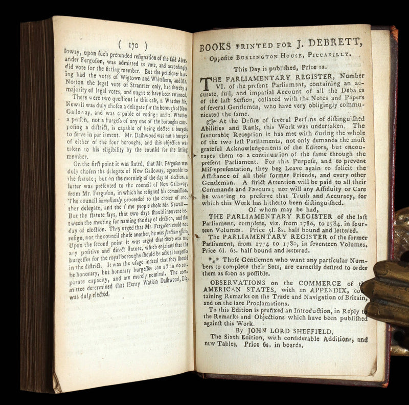 1785 Rare Book - Rider’s British Merlin for the Year of Our Lord God 1785