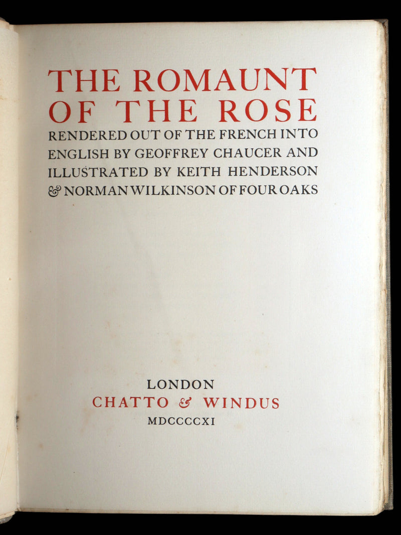 1911 First Edition by Keith Henderson - The Romaunt of the Rose by Chaucer