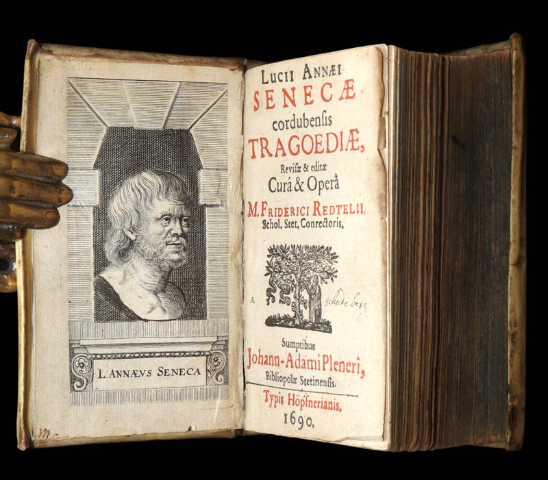 1690 Rare Latin Vellum Book - Lucii Annaei Senecae Cordubensis Tragoediae