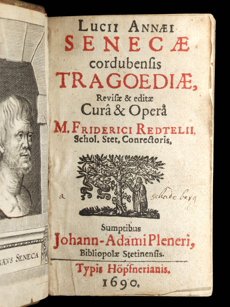1690 Rare Latin Vellum Book - Lucii Annaei Senecae Cordubensis Tragoediae
