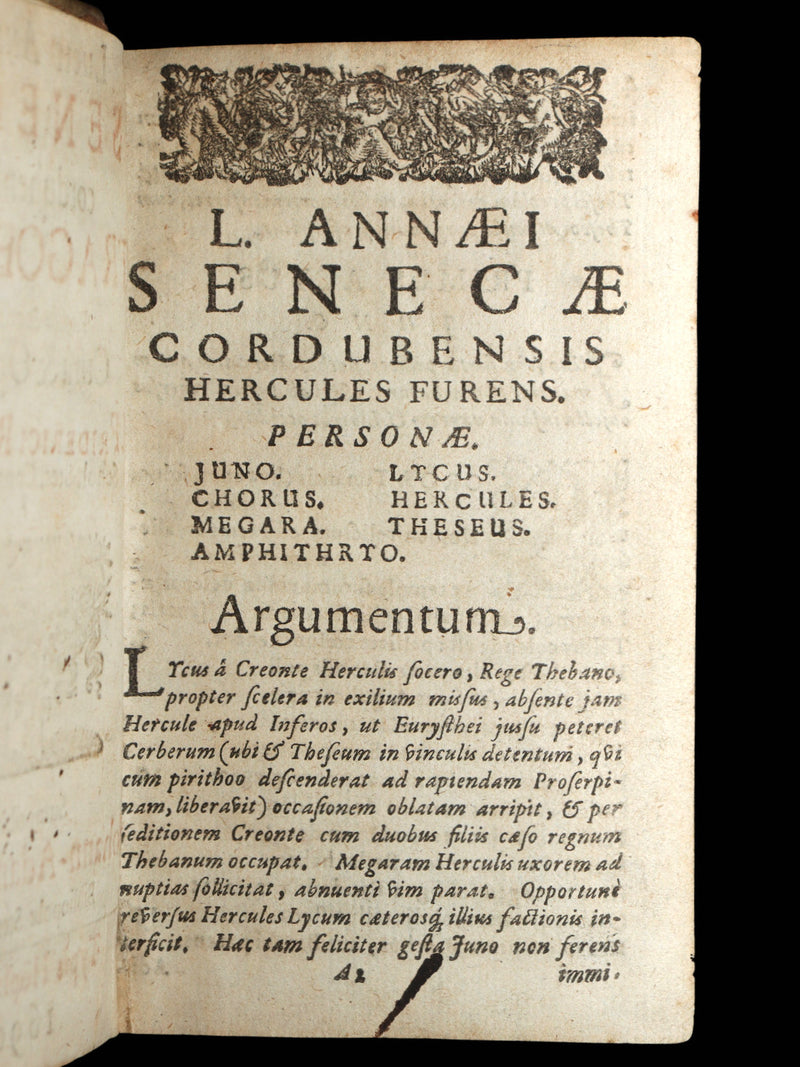 1690 Rare Latin Vellum Book - Lucii Annaei Senecae Cordubensis Tragoediae
