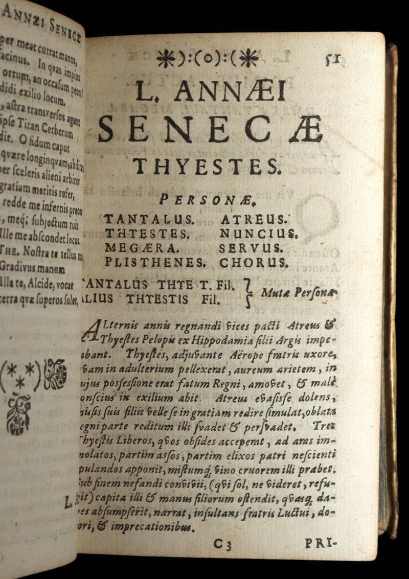 1690 Rare Latin Vellum Book - Lucii Annaei Senecae Cordubensis Tragoediae