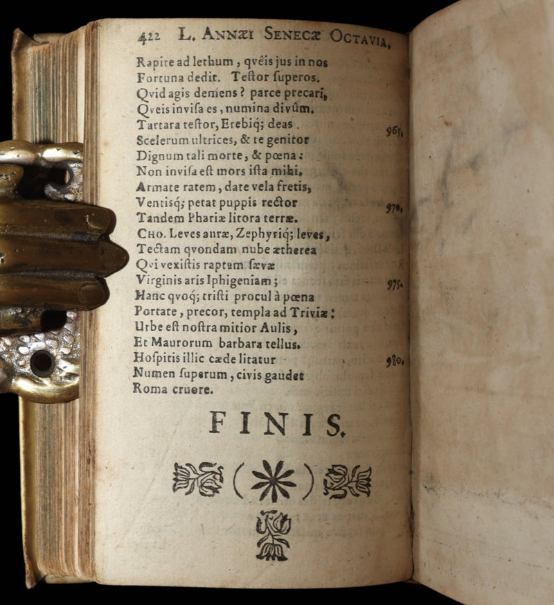 1690 Rare Latin Vellum Book - Lucii Annaei Senecae Cordubensis Tragoediae