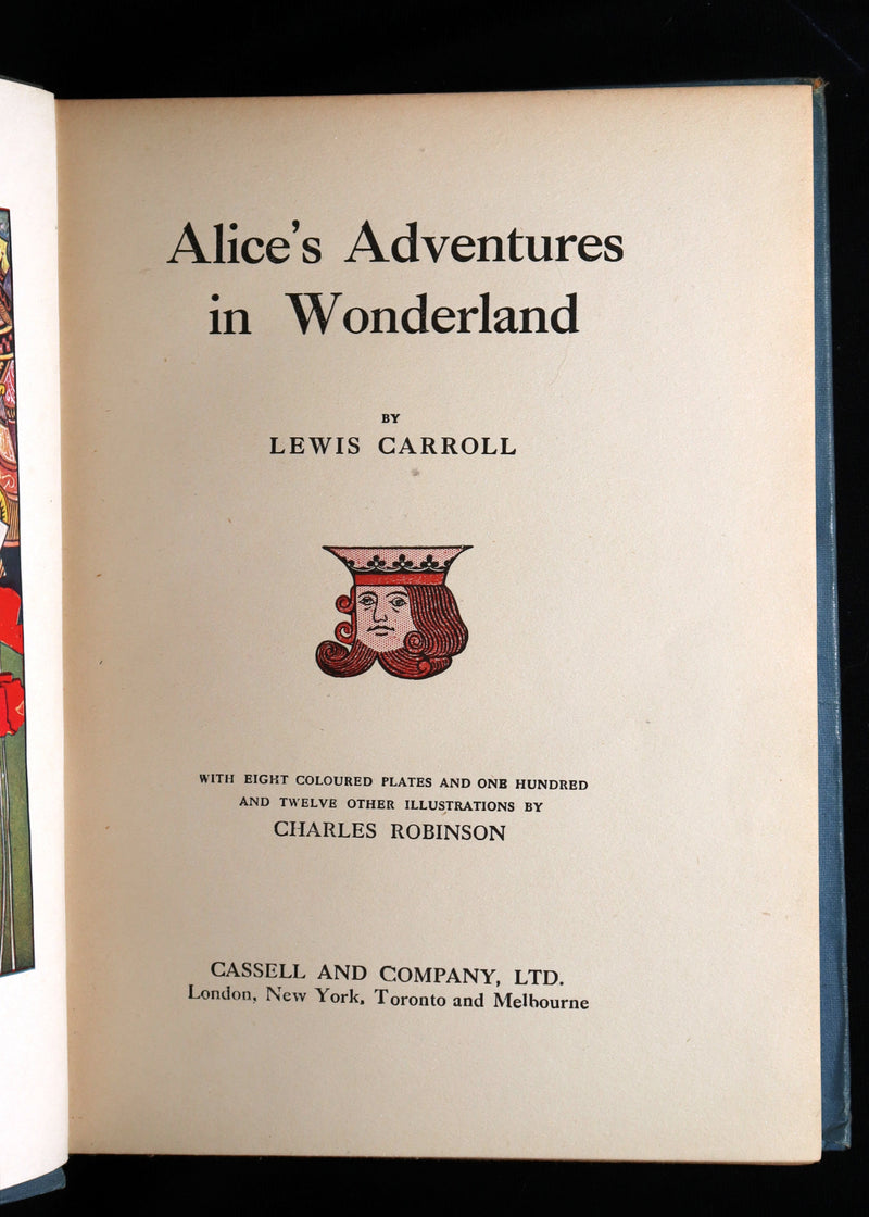 1913 Scarce - Alice’s Adventures in Wonderland Illustrated by Charles Robinson