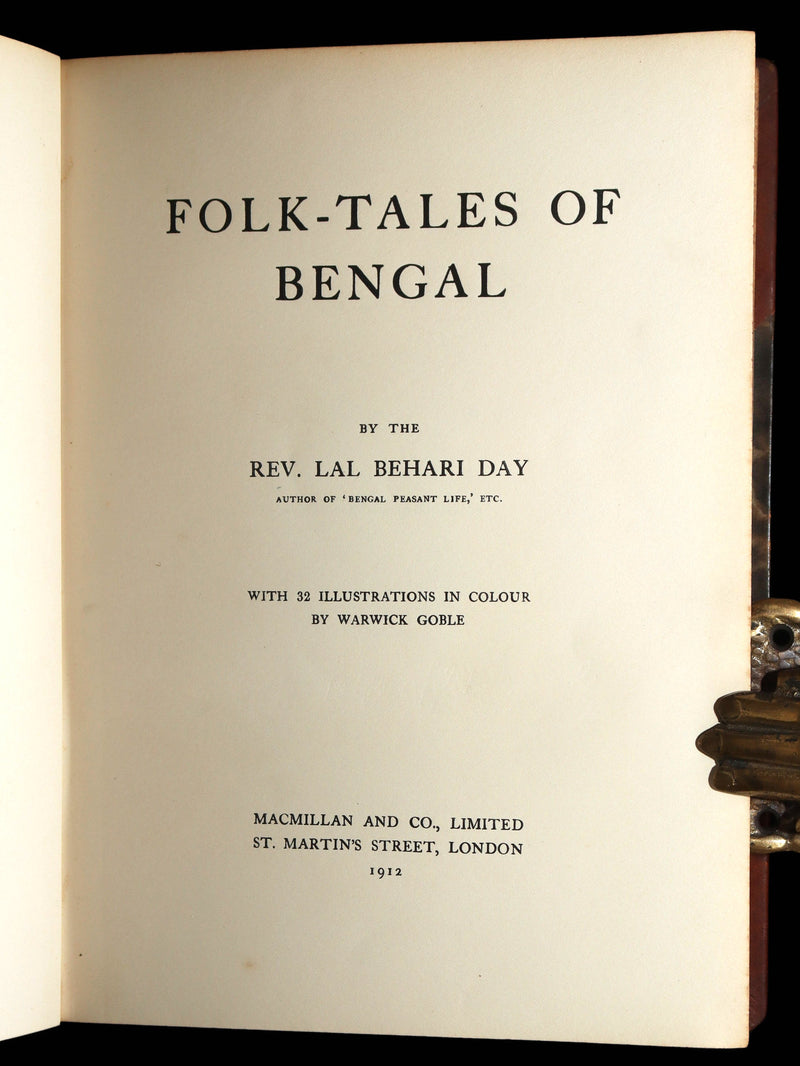 1912 Rare 1stED - Folk-Tales of Bengal Illustrated by Warwick Goble, Fairy Tales