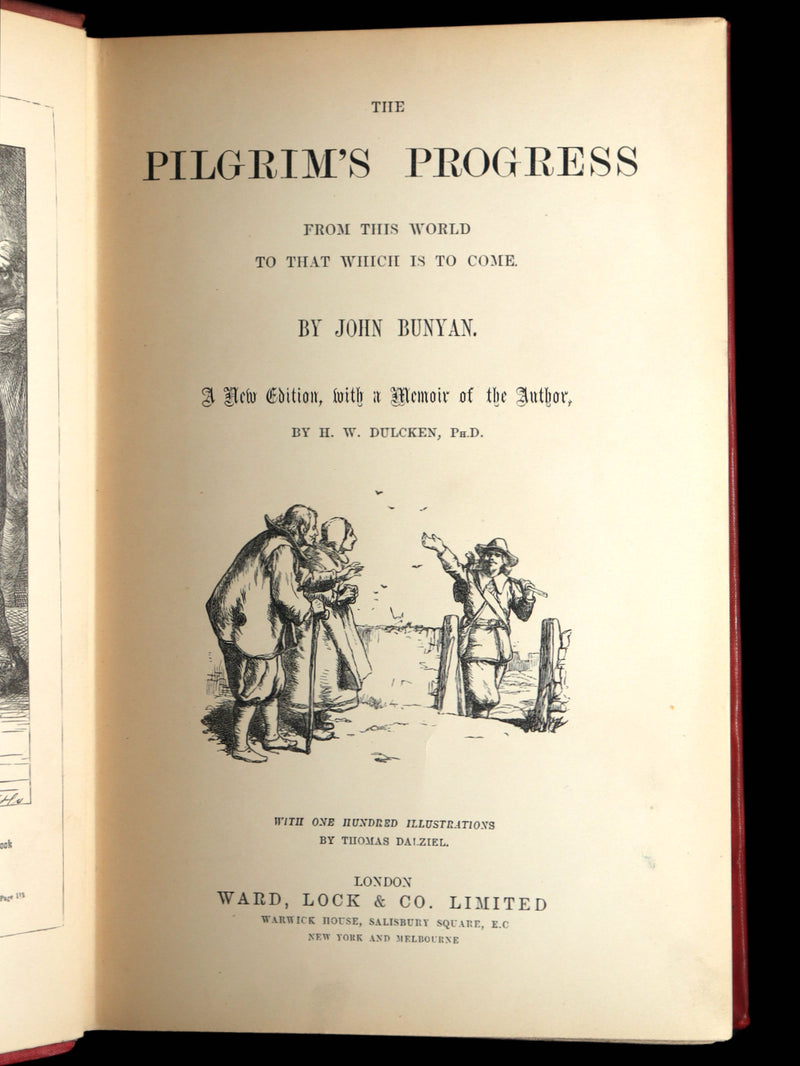1890 Rare Victorian Book - The Pilgrim’s Progress Illustrated by Thomas Dalziel