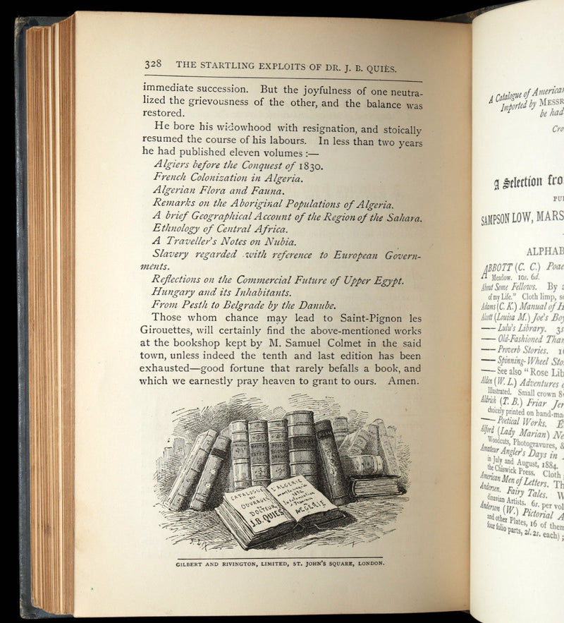 1886 Rare First UK Edition - The Startling Exploits of Dr Quies by Paul Celiere