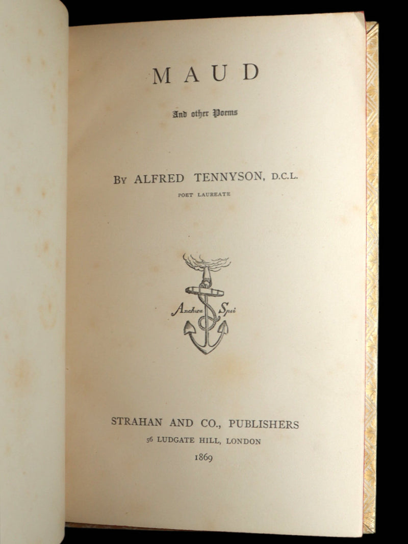 1869 Rare Vellum Books - Maud and Other Poems; Enoch Arden by Tennyson